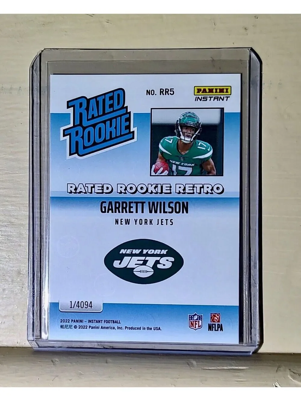 Garrett Wilson 2022 NFL Panini #5 Rated Rookie Retro Football Card 1/4094
